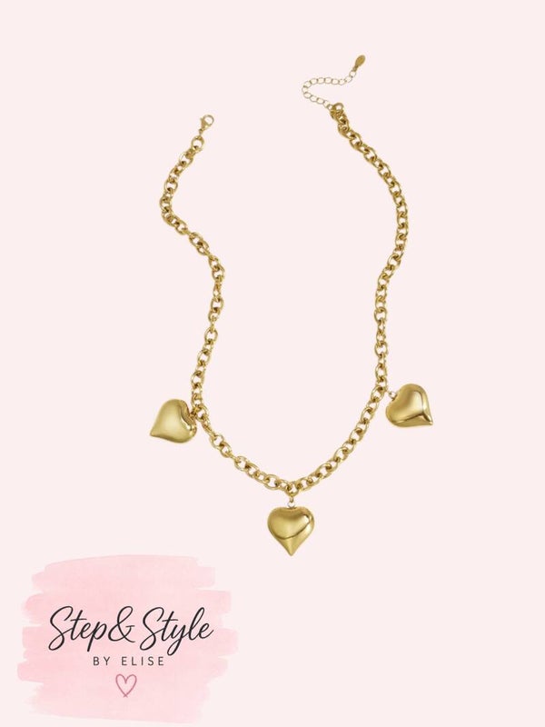 Gouden Hart schakel Ketting