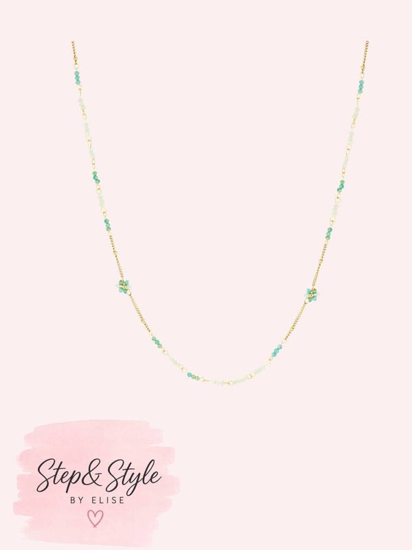 Stralende bloemen ketting groen