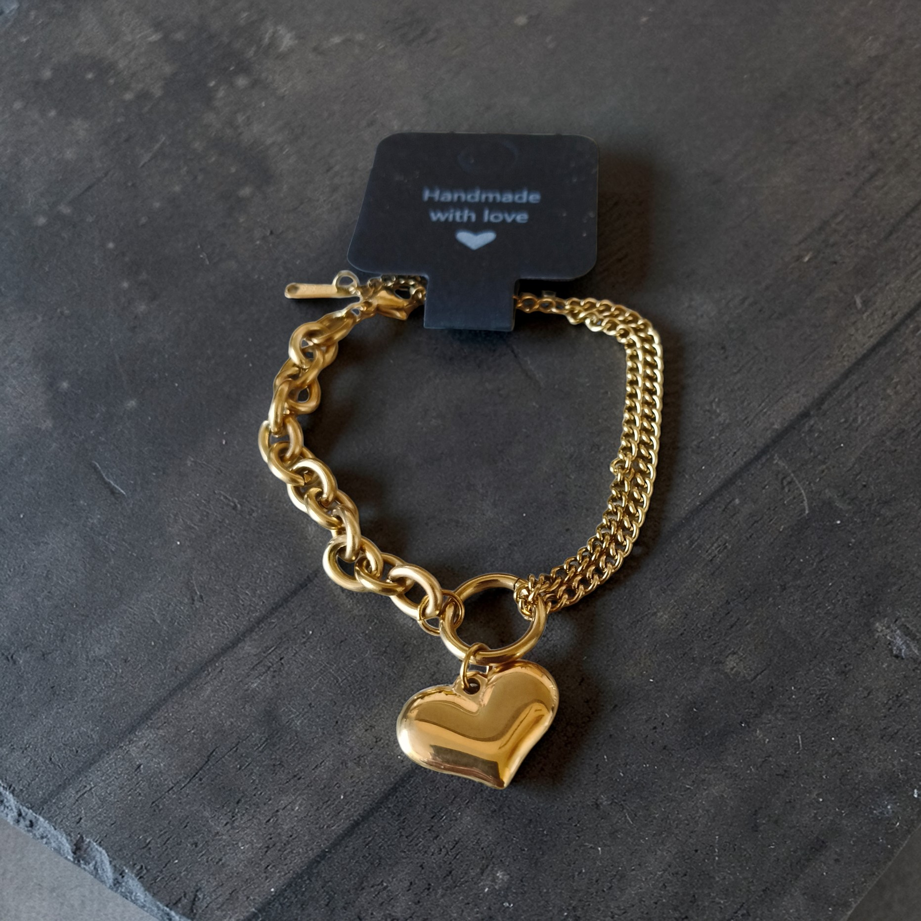 Schakel armband grove schakels en fijn