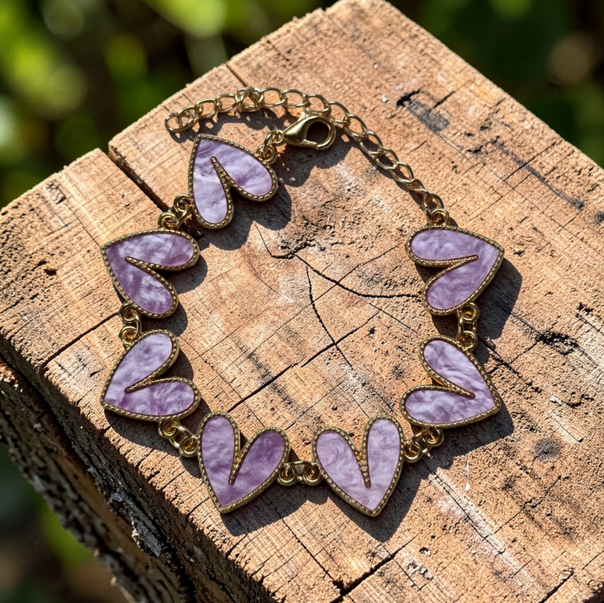 Luxe Hartjesarmband Noir Lila