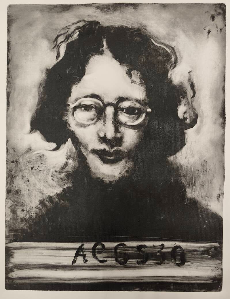 portrait, monotype 60 x 50 cm.
