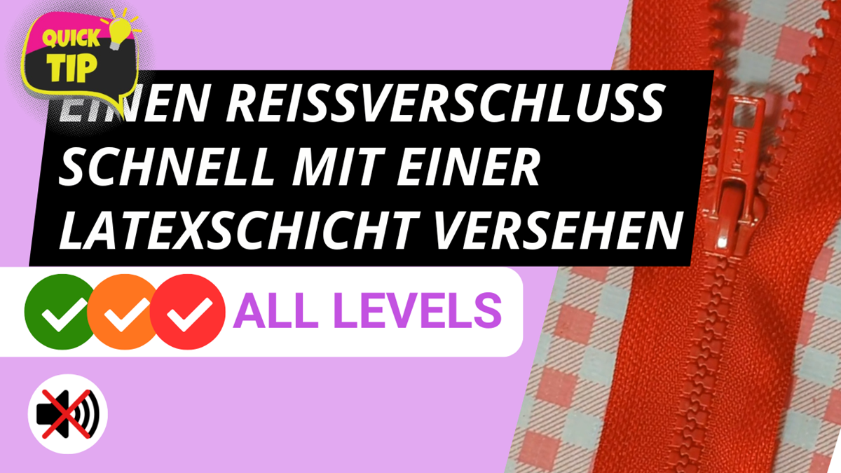 Ein Reißverschluss wird superschnell mit einer Latexbeschichtung versehen