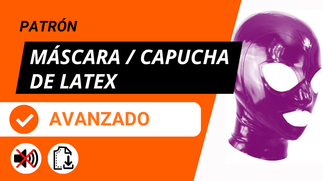 Patrón máscara capucha de látex