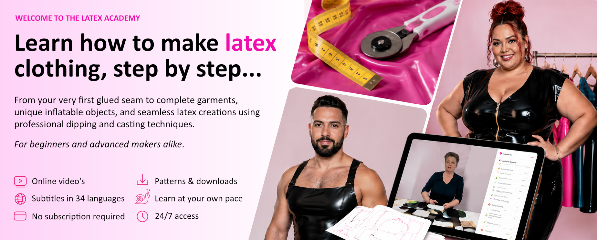 Online latex workshops - leer zelf latex kleding maken