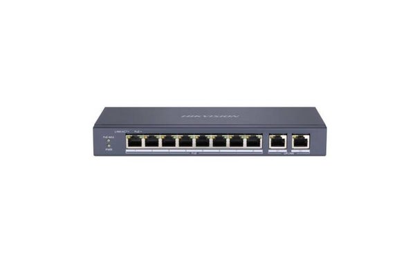 Hikvision DS-3E0110MP-E/M, 10 Poorten Gigabit Switch 8x PoE, 2x Uplink
