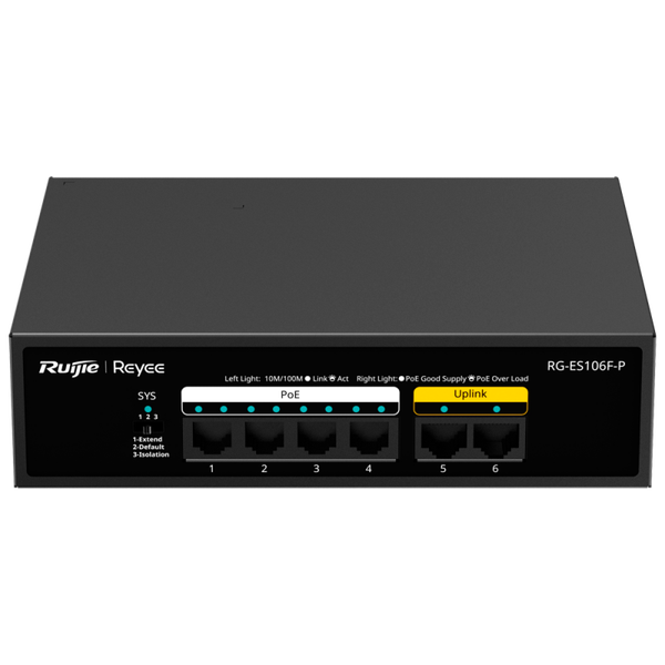 Reyee PoE Desktop Switch RG-ES106F-P