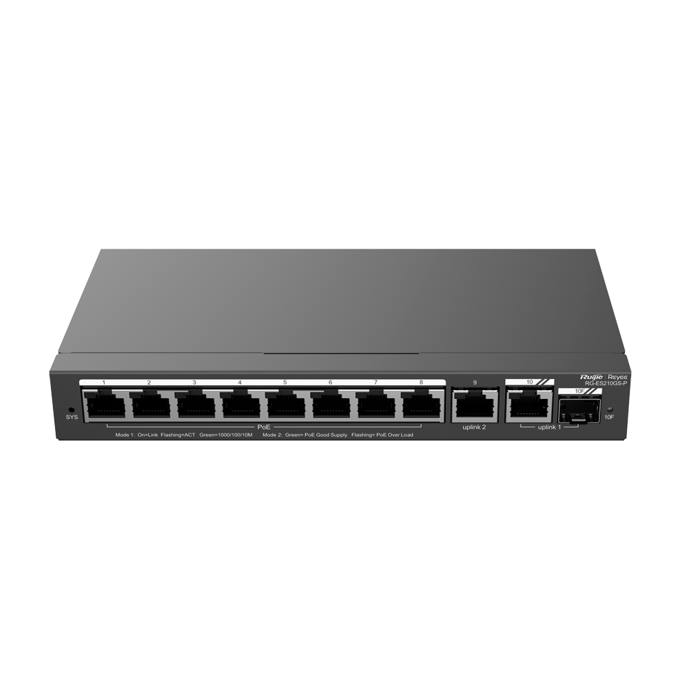Reyee beheerbare Cloud PoE-switch RG-ES210GS-P