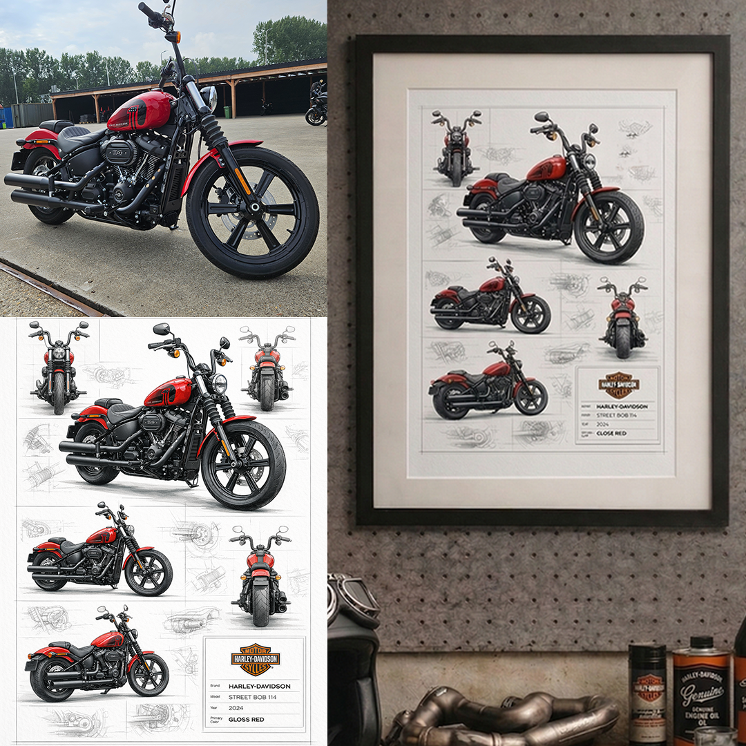 A3 illustratie met passepartout