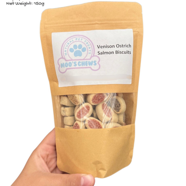 Venison, salmon and trout biscuits