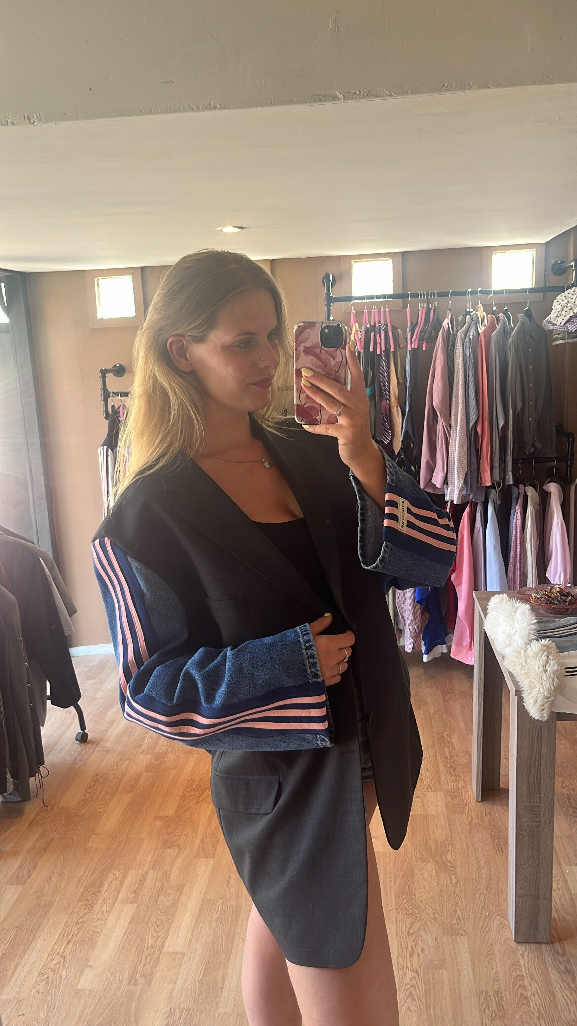 Adidas blauw d.blauw/roze
