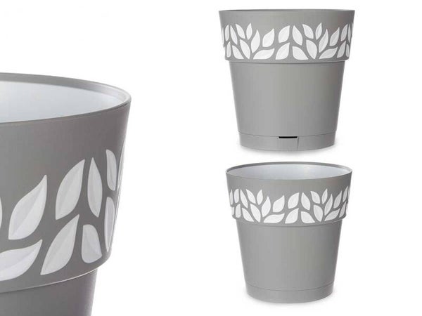MACETA PLASTICO 25CM CLOE GRIS 59391