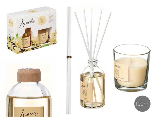 SET MIKADO 100ML VELA 30H VAINILLA 71218