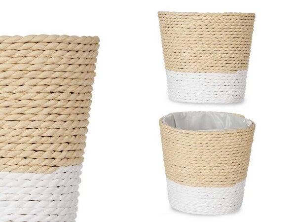 MACETERO CUERDA 10X10CM BLANCO NATURAL 86443