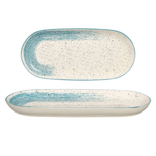 BANDEJA OVALADA PATINADA AZUL- 14006