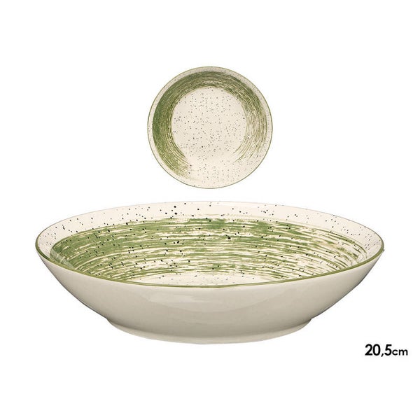 PLATO HONDO PATINADO VERDE 20.5CM- 13992