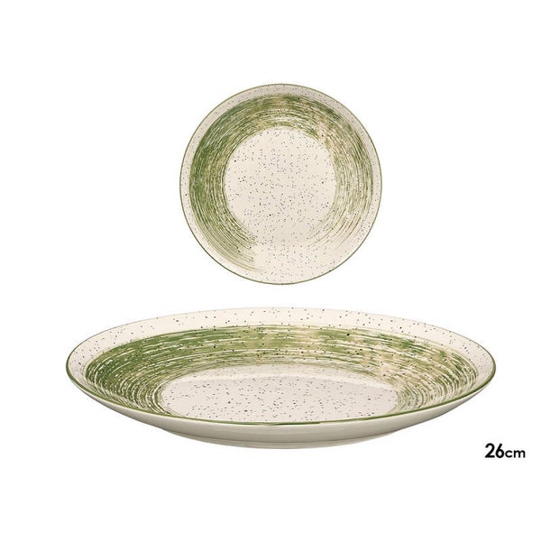 PLATA LLANO PATINADO VERDE 26CM- 13991