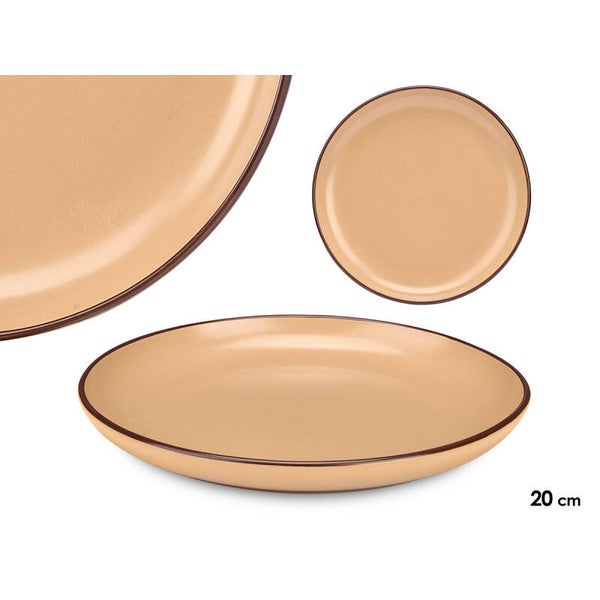 PLATO POSTRE 20 CM BEIGE- 10543