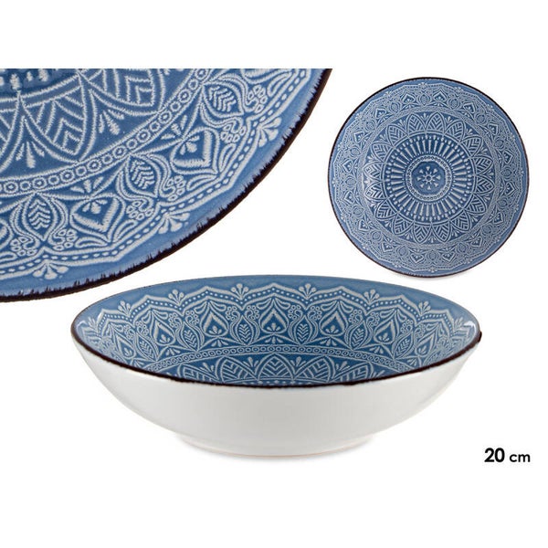 PLATO RELIEVE HONDO AZUL 20CM- 90007