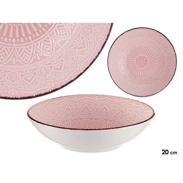 PLATO RELIEVE HONDO ROSA 20CM- 90004