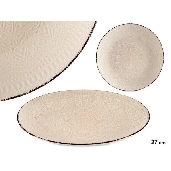 PLATO RELIEVE LLANO BEIGE 27CM- 90014