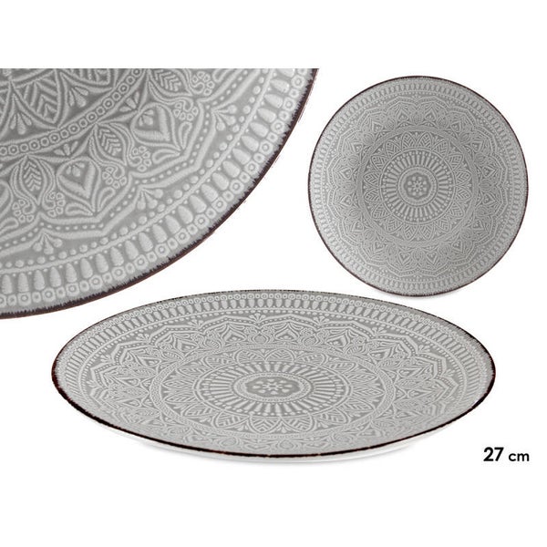 PLATO RELIEVE LLANO GRIS 27CM- 90008