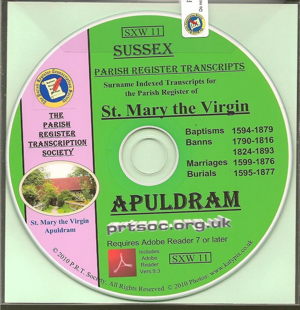 Apuldram Parish Records 11594 to 1893