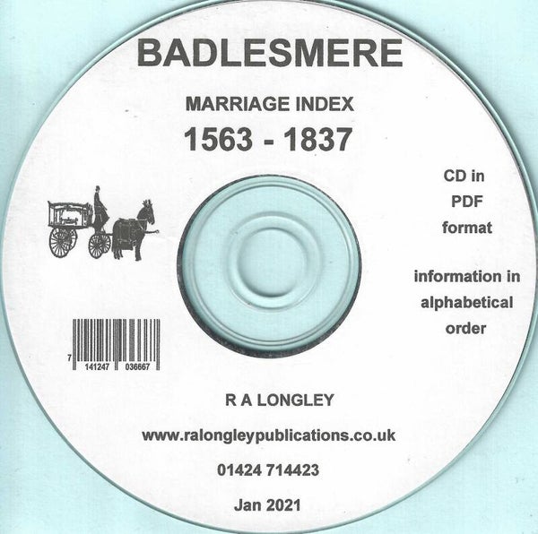 Badlesmere Marriage Index 1563 – 1837