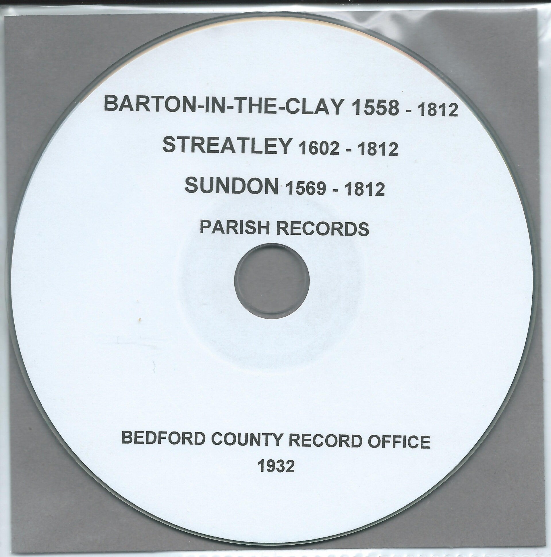 Barton-in-the-Clay, Streatley & Sundon Parish Records