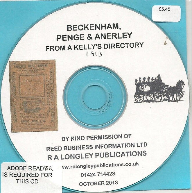 Beckenham, Penge & Anerley Directory 1913 [Kelly’s]