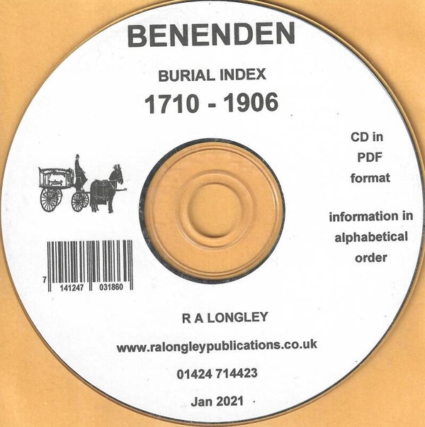 Benenden Burial Index 1710 – 1806