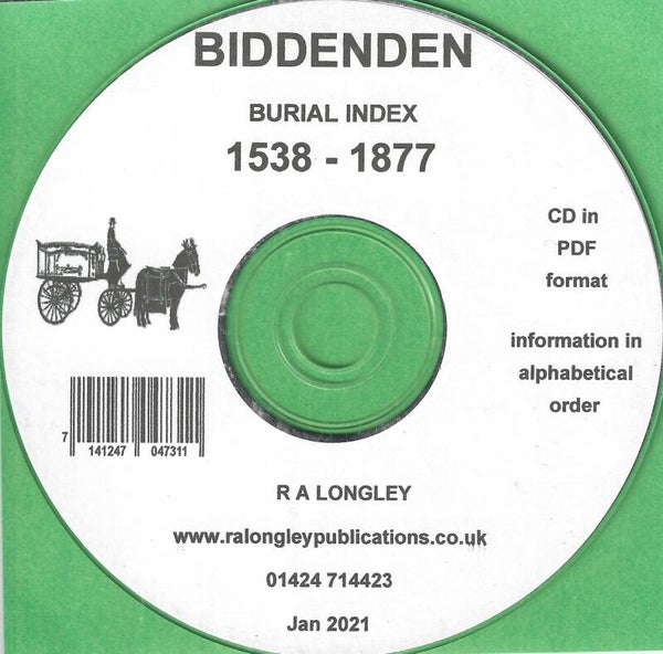 Biddenden Burial Index 1538 - 1877