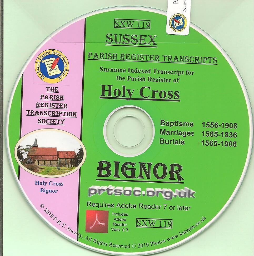 Bignor Parish Records 1556 to 1908