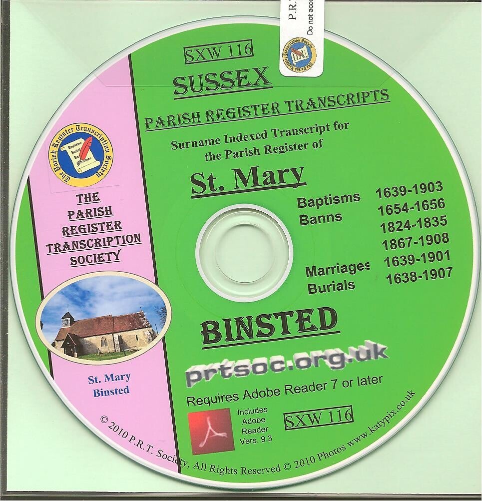 Binsted Parish Records 1638 to 1908