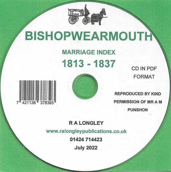 Bishopwearmouth  Marriages 1813 to 1837