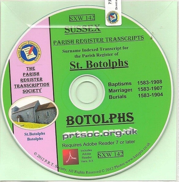 Botolphs Parish Records 1583 to 1908