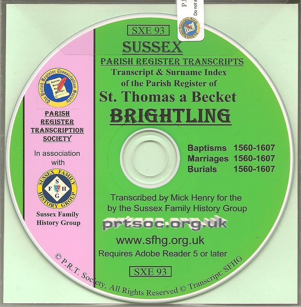 Brightling Parish Records 1560 - 1607