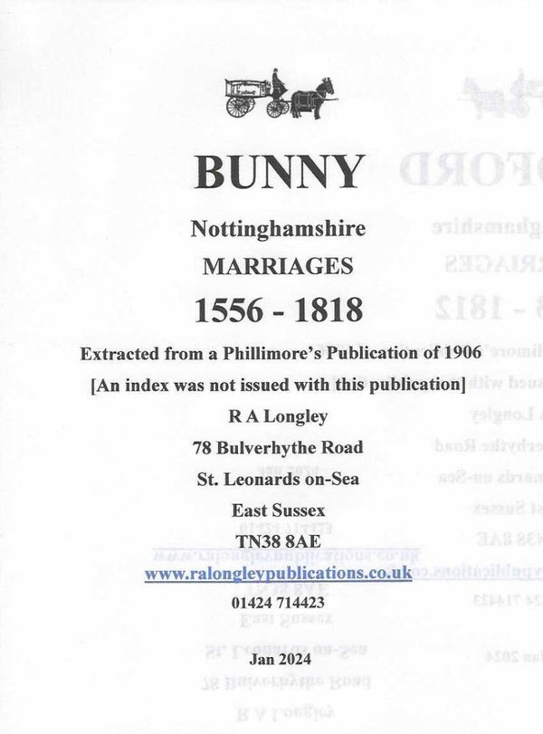 Bunny Marriages 1563 – 1812