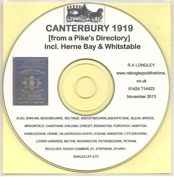 Canterbury Directory 1919 [Pike’s] Incl. Herne Bay & Whitstable