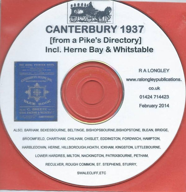 Canterbury Directory 1937 [Pike’s] Incl. Herne Bay & Whitstable