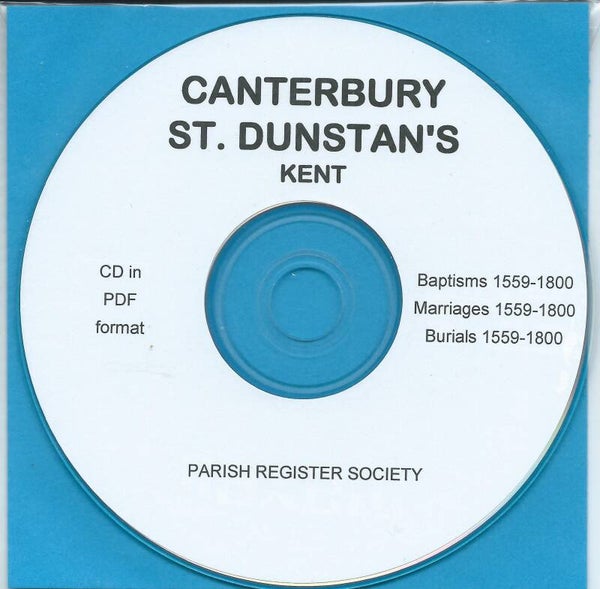 Canterbury St. Dunstan’s Parish Records 1559 – 1800