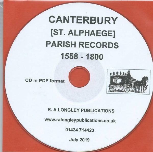 Canterbury St. Alphaege Parish Records 1558 to 1800