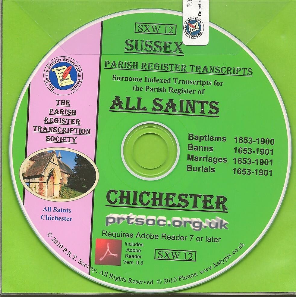 Chichester [All Saints] Parish Records 1653 to 1901