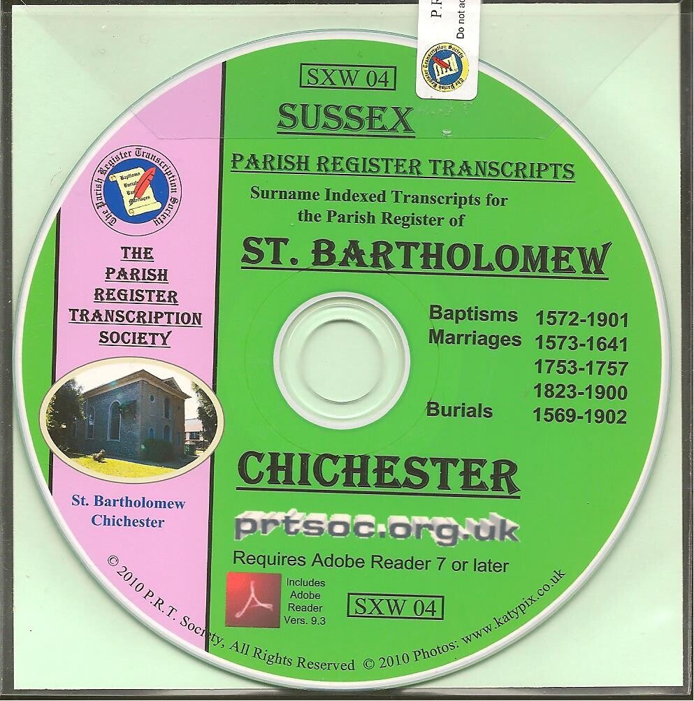 Chichester [St. Bartholomew's] Parish Records 1569 to 1902