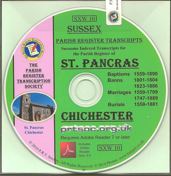 Chichester [St. Pancrass] Parish Records 1558 to 1890