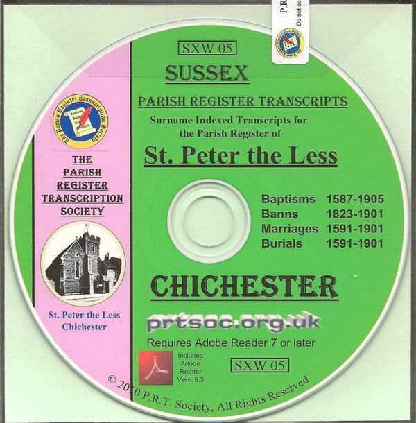 Chichester [St. Peter the Less] Parish Records 1587 to 1905