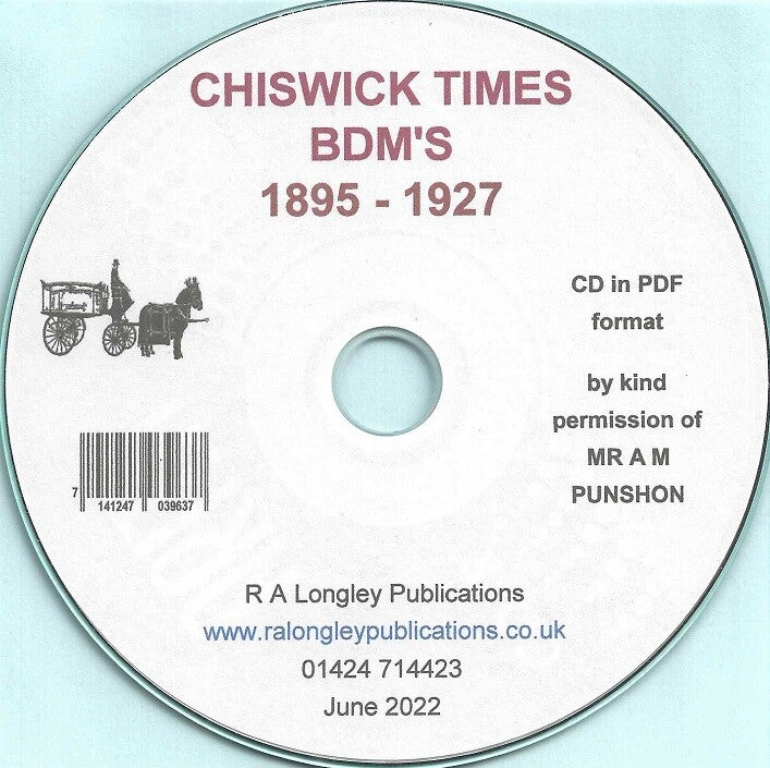 Chiswick Times BDM Entries 1895 to 1927