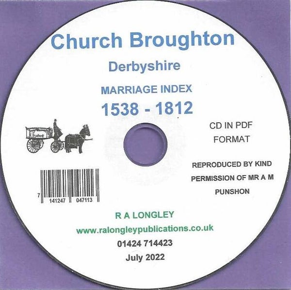 Church Broughton Marriage 1538 to 1812 Alphabetical Index