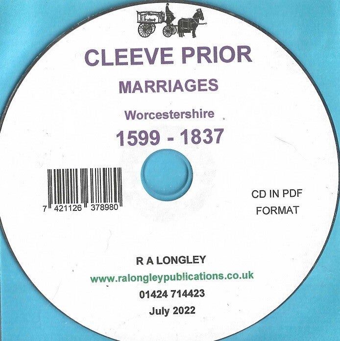 Cleeve Prior Marriages 1599 - 1837