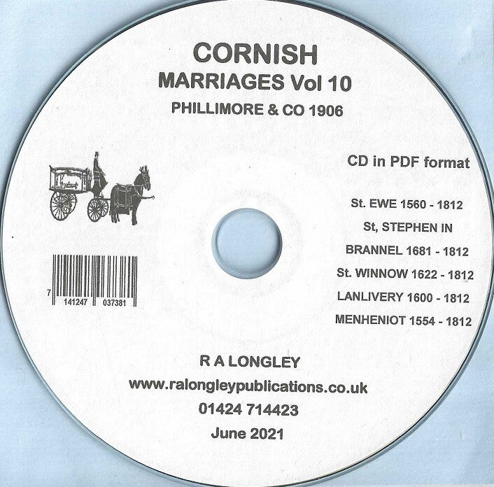 Cornish Marriages Vol. 10 1554 to 1812