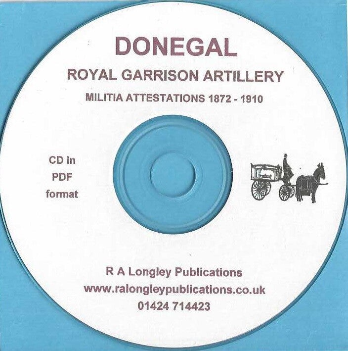 Donegal Royal Garrison Artillery Index 1886 - 1910